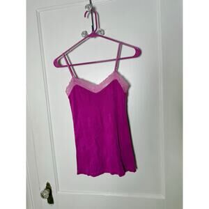 Vintage Y2K Delia's Babydoll Lace Camisole Tank Top Pink Coquette Medium Indie